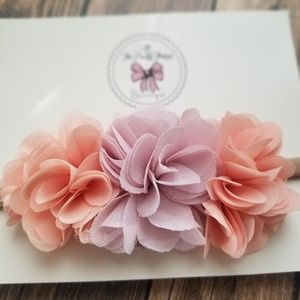 Girls Chiffon Floral Headband, Pink and Lavender